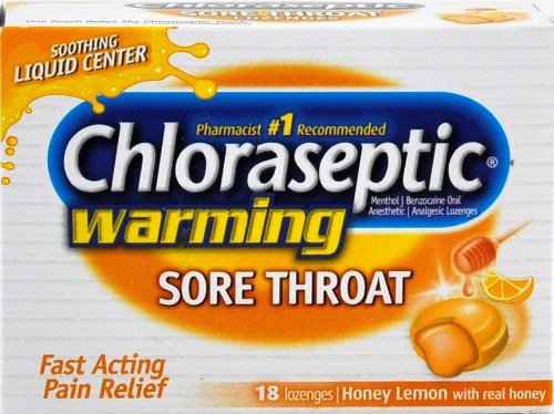 Chloraseptic Warming Lozenge, Honey Lemon, 18 Count (Pack of 3)