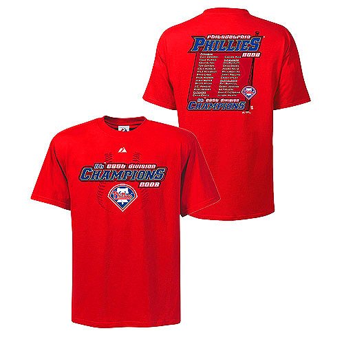 Buy Philadelphia Phillies Youth 2008 NL East Division Champions Roster T-Shirt by Lee Sport