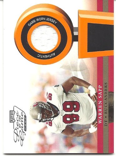 Warren Sapp 2002 Playoff Piece of the Game Materials Jersey Card #57 Tampa Bay Buccaneers
