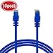 GearIT 10-Pack, Cat5e Ethernet Patch Cable 3 Feet - Snagless RJ45 Computer LAN Network Cord, Blue - Compatible with 10 Port Switch POE 10port Gigabit