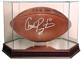 UV Glass Football Display Case w/Cherrywood Base