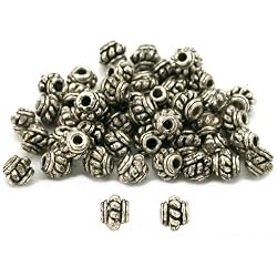 Rope Bali Beads Antique Silver Plated 4.5mm Approx 50