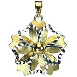 Sundew Blossom Dual Blush 18k Gold Pendant White & Yellow - Dahlia Classic Collection