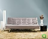 Elegantes Sofa Schlafsofa Liege LIFESTYLE Grau Textilgewebe von QUBO-DESIGN