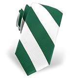 Green and White Stripe Boys Tie by Elite - Green Silk