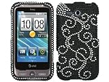 Vine Black Bling Rhinestone Faceplate Diamond Crystal Hard Skin Case Cover  ....