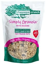 Chappaqua Crunch Simply Granola with Raisins, 13-Ounce Pouches (Pack of 6)