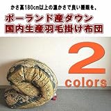 【羽毛布団 ポーランド産ダウン】【ダウン比率93％】【羽毛1.6kg】【かさ高実寸180mm以上】日本製羽毛布団（掛布団・増量タイプ）　ダークグリーンの画像