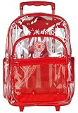 K-Cliffs Rolling Clear Transparent Multi-pockets Backpack with Color Trim - 4 Colors