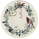 Lenox Winter Greetings Gold Banded Ivory China Pasta Bowl Rim Soup by Lenox
