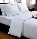330 Thread Count - ( Non - Twisted Yarn ) Ultrasoft - Blue ( With Satin Stripe ) Oxford Pillowcase - 100% Egyptian Cotton Percale - Anti Dust Mite