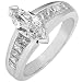 1-1/2ct Marquise Diamond Ring in 14k White Gold (HI/SI-I1)