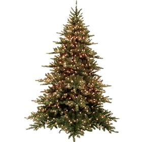 7 1/2' Pre-Lit Pine Artificial Christmas Tree w/ Clear Light
