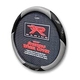 Grey R Racing Steering Wheel Cover by Plasticolor