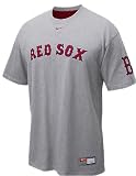 Nike Boston Red Sox GreyTackle Twill Embroidered Wordmark T Shirt