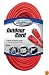 Coleman Cable 02409 14/3 SJTW Vinyl Outdoor Extension Cord, Red, 100-Foot