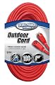 Coleman Cable 02409 100-Foot 14/3  SJTW Vinyl Outdoor Extension Cord, Red #02409-88-04