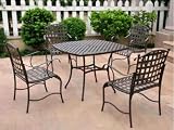 Santa Fe Iron Dining Group Set of Five (Matte Brown) (39"W x 29"H x 39"D)