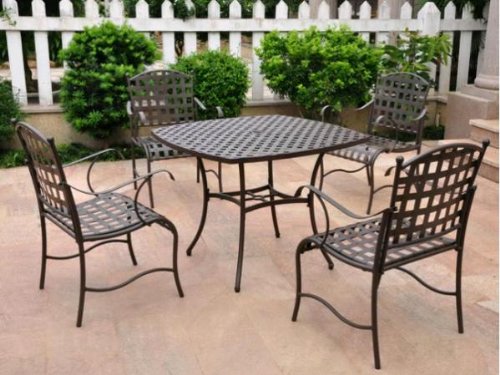Santa Fe Iron Dining Group Set of Five (Matte Brown) (39