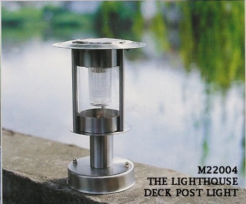 UNIQUE ARTS M22004 SOLAR LIGHTHOUSE DECKPOST SOLAR LIGHT