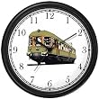 City Municipal Transit Transportation Train Wall Clock by WatchBuddy Timepieces (Black Frame)