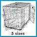 24"L x 17"W x 20"H GoGo Black Epoxy Double Door Folding Wire Crate w/Divider