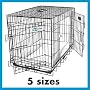 24"L x 17"W x 20"H GoGo Black Epoxy Double Door Folding Wire Crate w/Divider