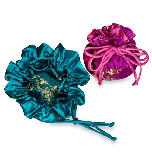 Drawstring Jewelry Pouch - Silk Brocade