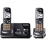 Panasonic KX-TG9322T 2-Line DECT 6.0 Cordless Phone, Metallic Black, 2 Handsets