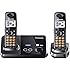 Panasonic KX-TG9322T 2-Line DECT 6.0 Cordless Phone, Metallic Black, 2 Handsets