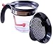 Key Kitchenware Fat Separator and Gravy Oil Separator- 4 Cup Capacity Heat Resistant Body with Strainer and Bottom Release - Measuring Lines for Cooking