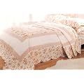 Luxurious Hand Crafted Quilted Bedspread, Lile Pink, Single Bed