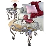 Review Hillsdale  / Bordeaux Cocktail Table With Glass Top - Bronze Pewter