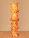 Scalloped Mango Wood Floor Vase, 30 inch Tall - Oak