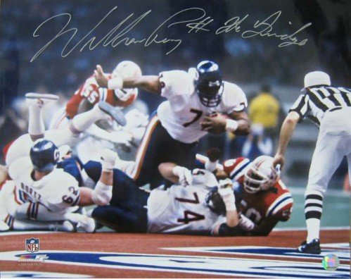 William Perry Autographed/Hand Signed Chicago Bears 16x20 Photo (SB XX Touchdown) with The Fridge In