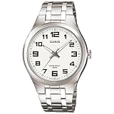 Casio Men's MTP1310D-7BV Silver Stainless-Steel Quartz Watch with White Dial