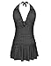 Hilor Women's Retro Plus Size Pin UP Ruched Skirted Polka Dots Monokini SwimSuit