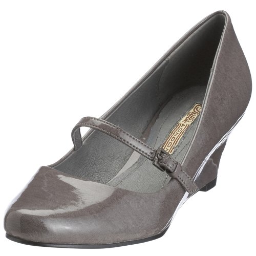 Buffalo Damen Wedgepump Lackoptik, grau