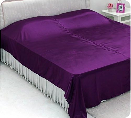 Violet Satin Blanket From Thailand (6ft or King Size or 88''x98'') Cool Blanket for Summer