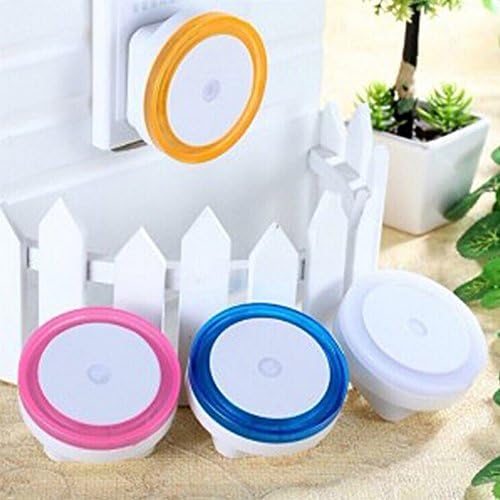 Citiger(TM) Light Sensor LED Night Light, Wall Lights, Automatic Dusk to Dawn Sensor, 110v-220v, US Plug, for Kid's Baby Room, Indoor Use (Round, 4 Pack, Blue White Orange Pink)