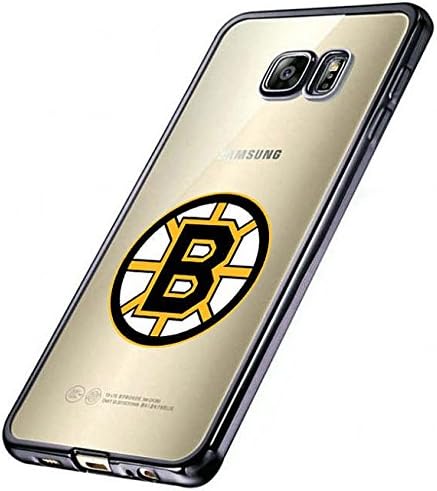 NHL Boston Bruins Team Design Samsung Galaxy S6 Soft Electroplate TPU Solicone Clear Case Cover Black