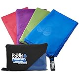 Microfibre Towel X-Large size 180cm x 90cm with carry bag - a quick dry towel in 4 stunning colours (blue, green, purple & pink). Great for travel, sports, gym, camping, swim, yoga, pilates, bikram, beach, bath or at home - the perfect travel towel