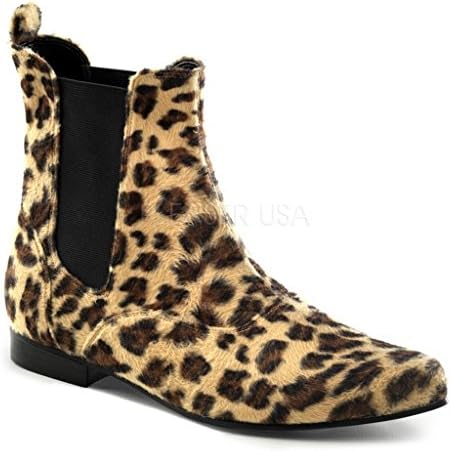 Pointed Toe, Winkle Picker Slip On Cheetah Boots. Men Size XLarge (14)