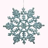 Club Pack of 24 Baby Blue Glitter Snowflake Christmas Ornaments 4