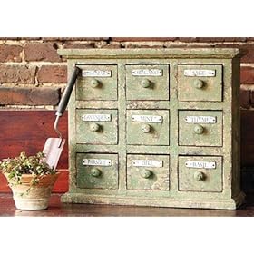 Braeside Aged Herbal Apothecary Cabinet, 18Hx22Wx7D, AGED GREEN by Home Decorators Collection