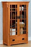 Craftsman Wide Four - shelf Bookcase With Glass Doors