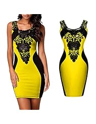 Sexy Knit Zig Zag Colorblocking Vintage Lace Bandage Dress/Tunic/Midi Dress 