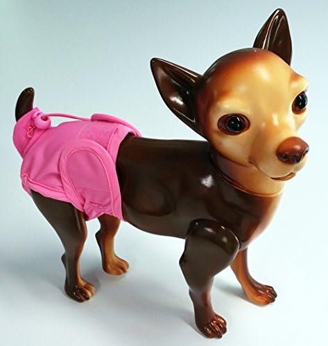 (2-Pack) Washable Dog Diapers, Pink, Average Waist Size: 17.5"