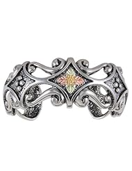 Black Hills Gold by Coleman Sterling Silver Oxidized Cuff Bracelet
