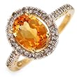 FPJ Marvelous Ring With 2.10ctw Precious Stones - Genuine Diamonds and Citrine Well Made in Yellow Gold - Certificate Available.